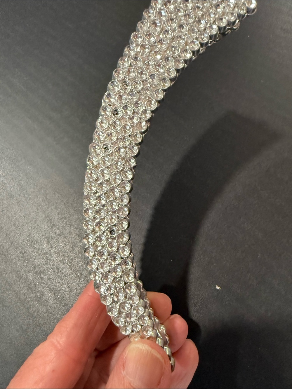 Vintage 80’s Rhinestone Bling Banana Clip Hair Accessory - Picture 5 of 6